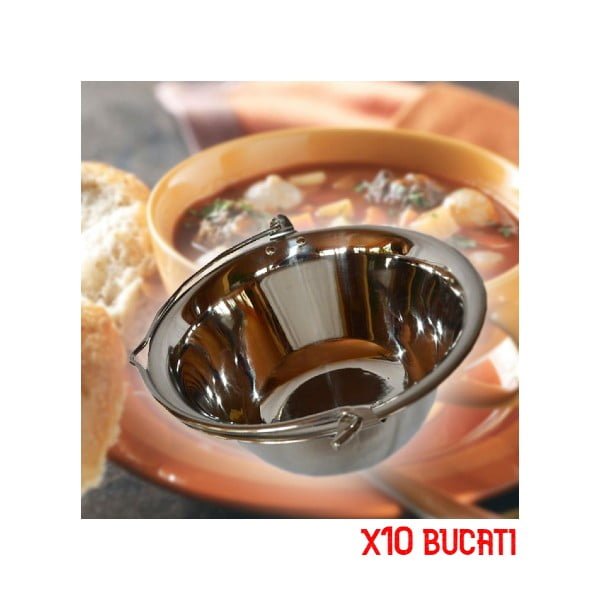 Set 10 ceaune de servit din inox