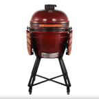 Grătar Ceramic Kamado Dave Bordo Premium Line, Diametru 60 cm (Grilaj 50 cm), cu Suport și Mese Laterale
