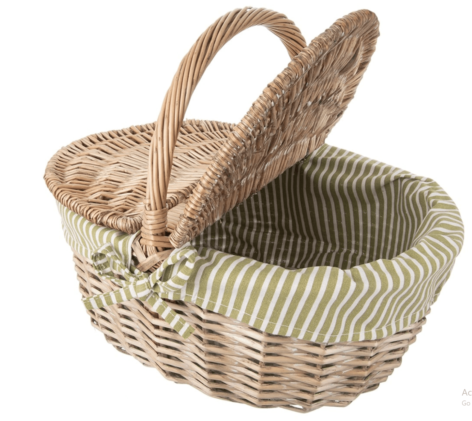 Coș de Picnic din Nuiele Naturale, cu Capac și Mânere, 42x32x35 cm
