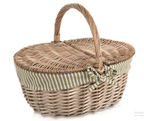Coș de Picnic din Nuiele Naturale, cu Capac și Mânere, 42x32x35 cm