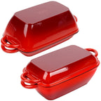 Tava de fonta cu capac grill 2 in 1 rosso