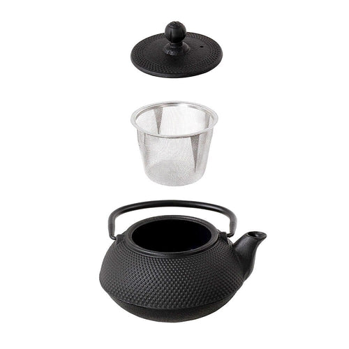 Ceainic din fonta cu infuzor si capac 600 ml negru