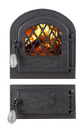 Usa soba 2 bucati cu geam Cerbi ornamente negre